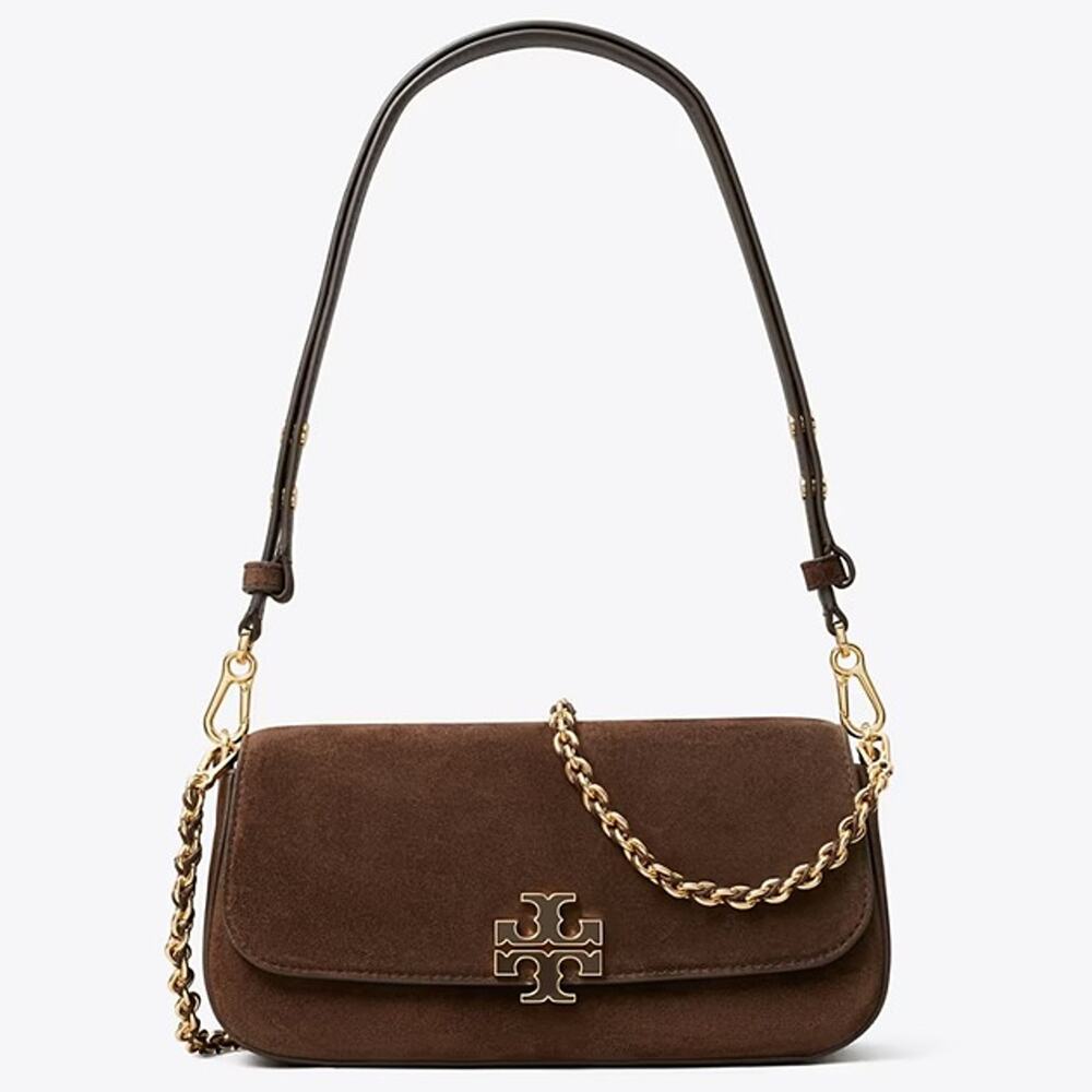 Tory Burch Britten Suede Convertible Crossbody 180220 Dark Cocoa $625